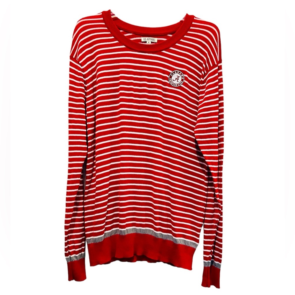 University of Alabama Cotton Sweater Red White Striped Roll Tide Crimson Tide XL